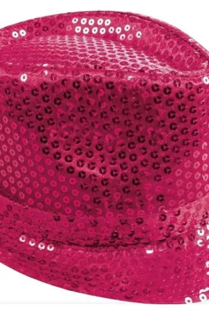 Retour Gratuit Chapeau Borsalino à Sequins Rose