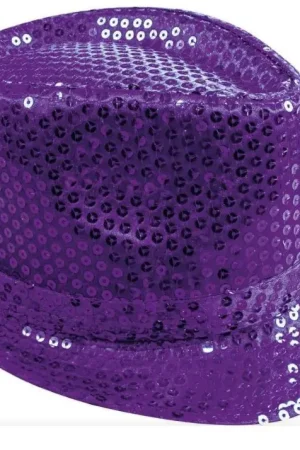 Chapeau Borsalino à Sequins Violet Prix Promo
