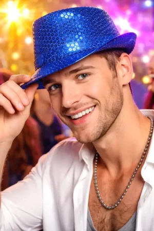 Offre Exclusive Chapeau Borsalino à Sequins Bleu