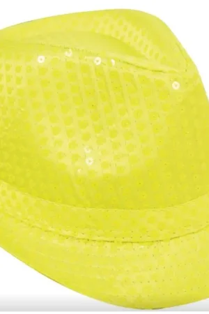 Chapeau Borsalino à Sequins Jaune Fluo Jusqu'à Épuisement Des Stocks