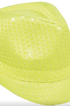 Chapeau Borsalino à Sequins Vert Fluo Offre Du Jour