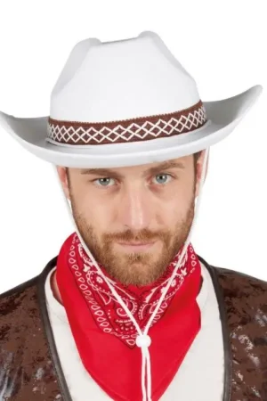 Chapeau Feutre Cowboy Blanc Réduction