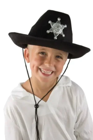 Jusqu'à Épuisement Des Stocks Chapeau Feutre Shérif Noir Enfant