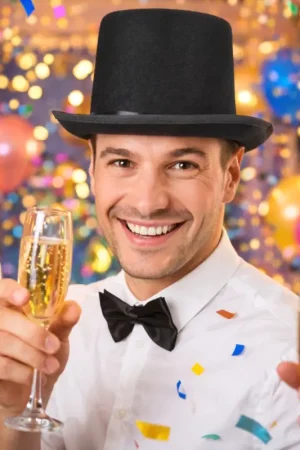 Chapeau Feutre Haut de Forme Noir 15 cm Vente Directe
