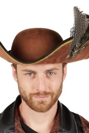 Chapeau de Pirate Tricorne Marron Prix Bas