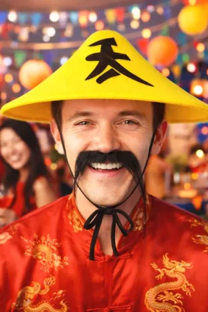 Retour Gratuit Chapeau Feutre Chinois Jaune
