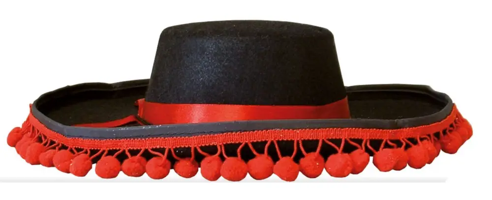 Vente Directe Chapeau Espagnol Noir et Rouge