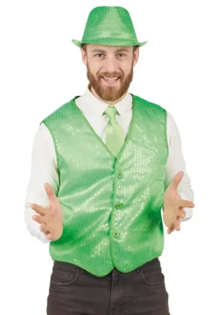 Remise Gilet sans manches sequin Vert Fluo