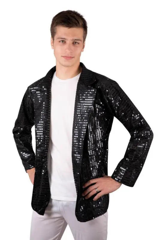Meilleure Vente Veste a sequins adulte Noir L/XL