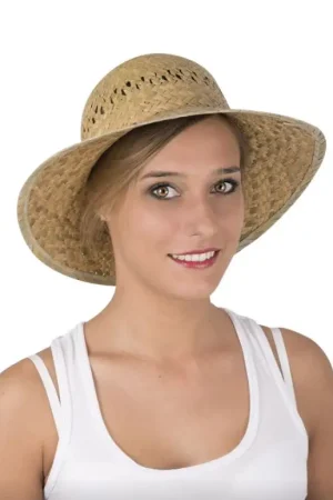Soldes Chapeau de Paille Rond Naturel