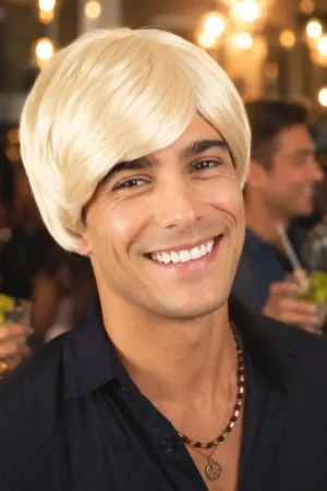Perruque Courte & Raide en Blond Commander Vite