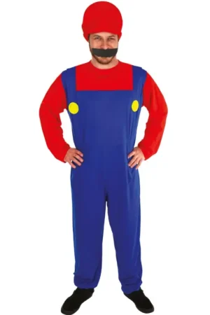 Déguisement Homme Plombier Rouge L/XL Expédié Aujourd'hui