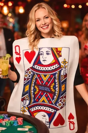 Déguisement Adulte Carte Reine de Coeur Taille UNique Satisfait Ou Remboursé
