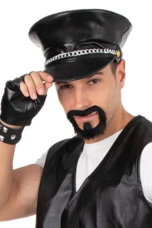 Réduction Casquette de Biker avec Chaîne Noir