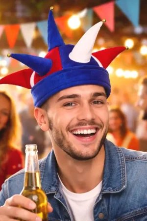 Chapeau de Bouffon Bleu Blanc Rouge Petit Prix