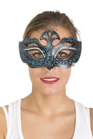 Loup Vénitien Noir et Turquoise Super Prix