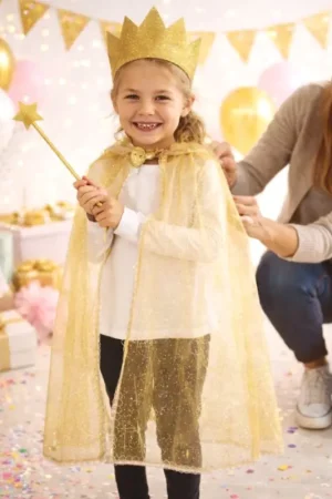 Meilleure Vente Set Princesse à Paillettes Enfant Or Taille Unique