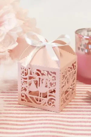 Boite dragees carton cigogne Rose x 10 pièces Offre Du Jour