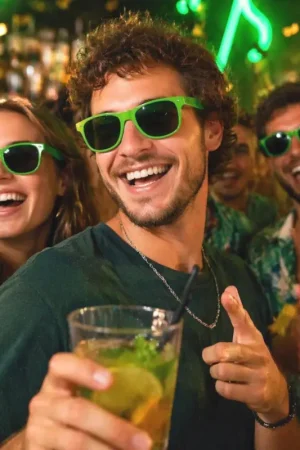 Lunettes Blues Brothers Verte Fluo Achat Immédiat