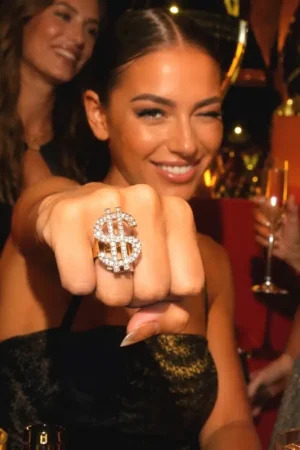 Bague Dollar Or Paillettes Top Vente
