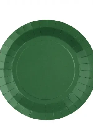 Petite assiette en carton ronde Vert Foncé18cm x 8 pièces Prix Réduit