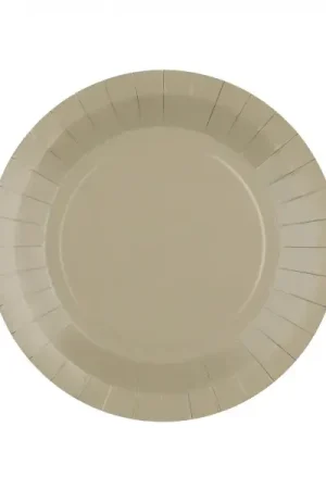 Petite assiette en carton ronde Taupe 18cm x 10 pièces Prix Réduit