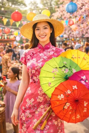 Ombrelle Chinoise Couleur Aléatoire Achat Immédiat