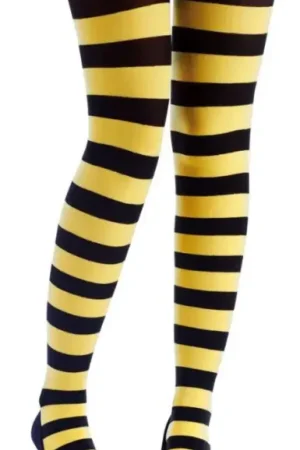 Collant Opaque Rayé Noir et Jaune Remise