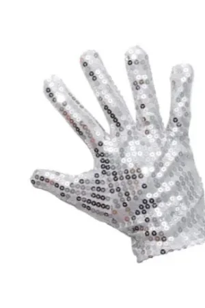 Offre Limitée Gants à Sequins Adulte Argent