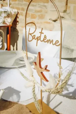 Centre de table Decoration Baptême Fleurs séchées Vente Flash