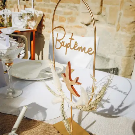 Centre de table Decoration Baptême Fleurs séchées Vente Flash