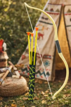 Arc d'Indien avec 3 Flèches 52 cm Satisfait Ou Remboursé