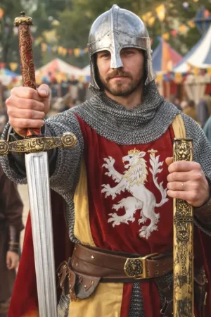 Réduction Épée de Chevalier avec Fourreau 75 cm