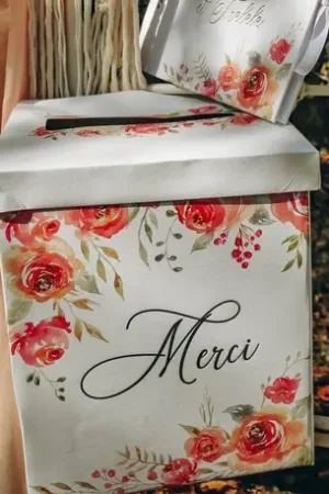 Urne mariage Theme Romantique Flowers Remise