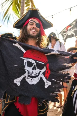 Bon Marché Drapeau Pirate Déchiré 70x100cm