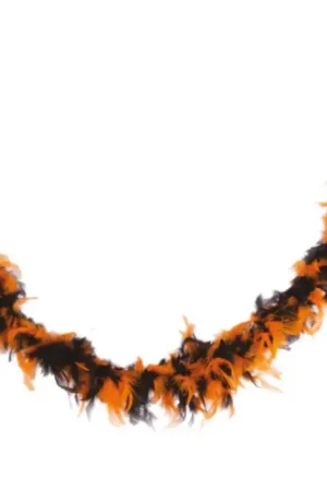 Populaire Boa Plumes Noir et Orange