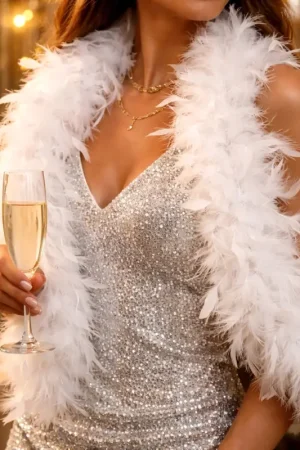 Boa Plumes Blanc Authentique