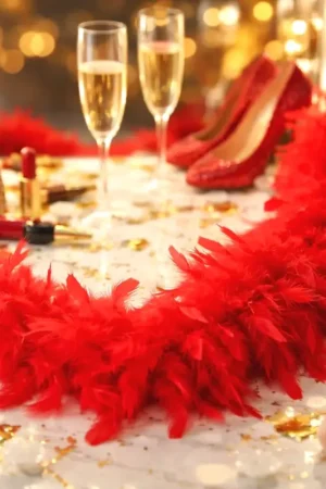 Top Vente Boa Plumes Rouge