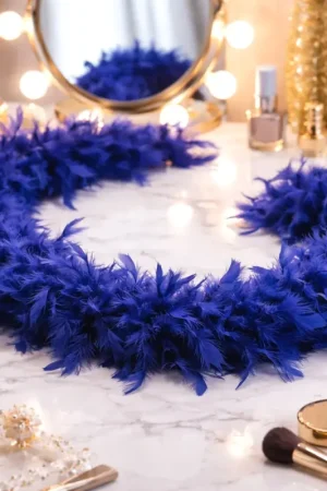 Seulement Aujourd'hui Boa Plumes Bleu Foncé