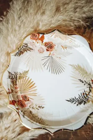 8 Assiettes en carton Theme Coachella Authentique