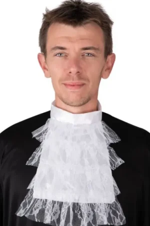 Usine Directe Jabot en Dentelle Blanc