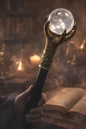 Canne Pommeau Boule de Cristal et Griffes 87 cm Solde
