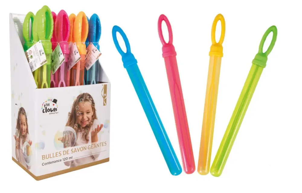 Tubes Bulles de Savon Couleur Aléatoire 36 cm Offre Exclusive