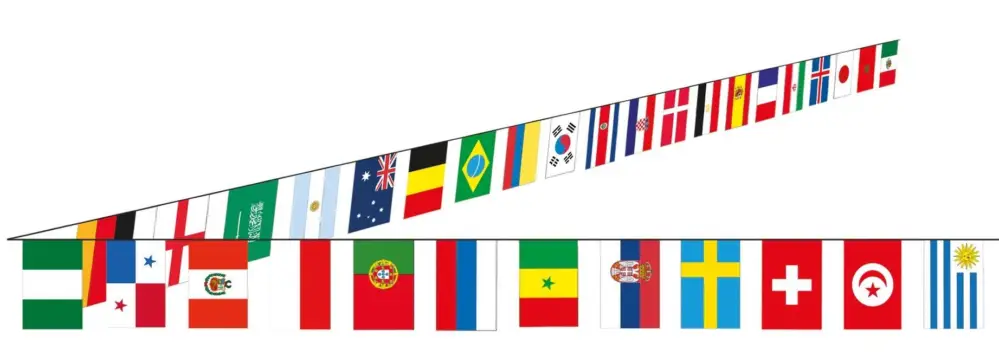 Guirlande Drapeaux 32 Pays 10 m Commander Maintenant