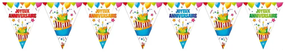 Satisfait Ou Remboursé Guirlande Fanions Joyeux Anniversaire 6 m