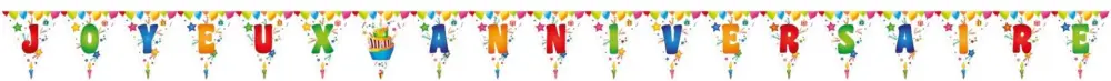 Guirlande Fanions Joyeux Anniversaire 7.3 m Produit De Marque