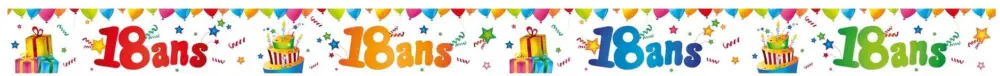 Remise Bannière Anniversaire 18 ans x4pcs