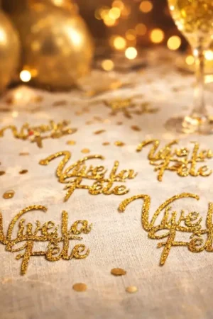 Confettis à Paillettes Vive la Fêtes x30pcs Offre Spéciale
