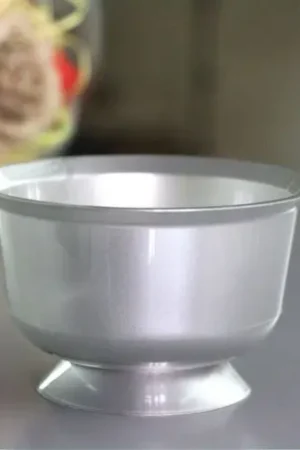 Coupe à dessert plastique réutilisable Argent x 12 pièces Soldes
