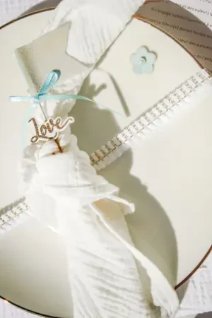 Nouvelle Collection 4 Serviettes de table en gaze de coton Blanc